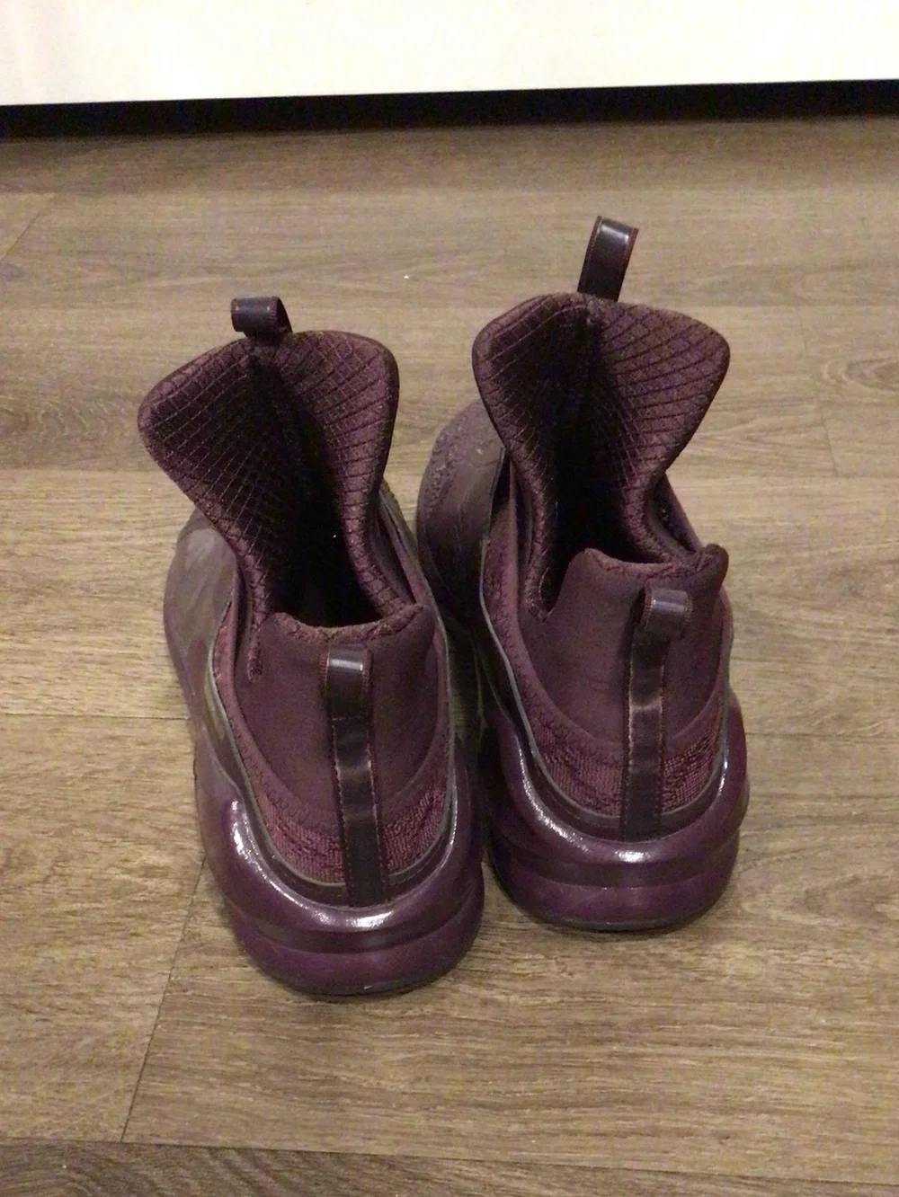 Puma X Rihanna Women's Maroon High-Top Slip-On Sneakers